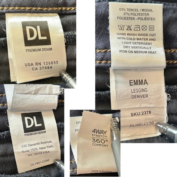 DL1961 Emma Legging in Denver Wash 4 Way Stretch Size 29 - Picture 10 of 15